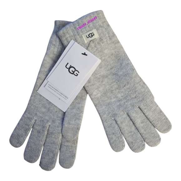 UGG OS Stretchy Light Gray Knit Gloves - Picture 1 of 4
